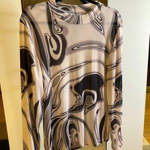 Sheet Abstract Long Sleeve Top